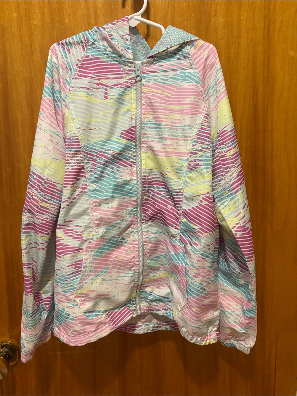 ⭐ 3 for $15 SO Pastel Stripe & Aqua Mesh Zip Jacket